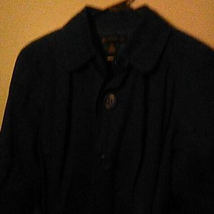 Belted trench goat blue button down